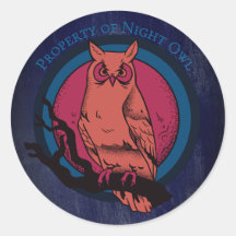 Autocollant rond Night Owl & Moon Spectrum de styl