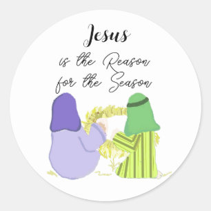 Autocollant rond Noël Jésus est la raison