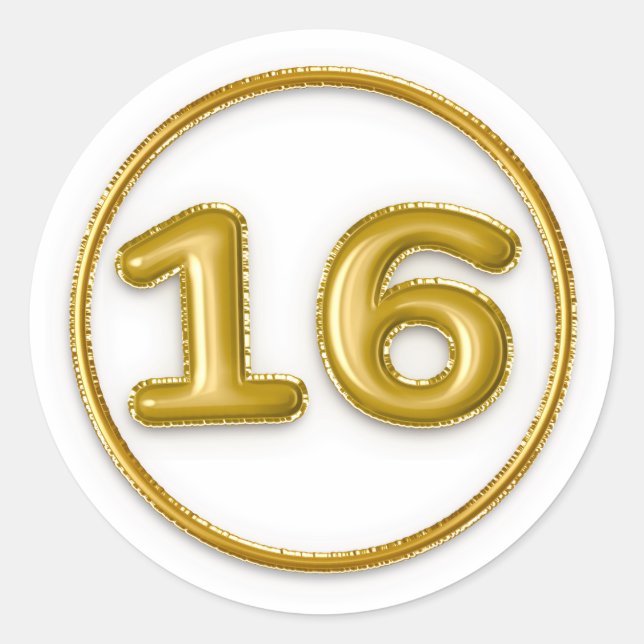 Autocollant rond numéro 16 Ballon d'or (Devant)