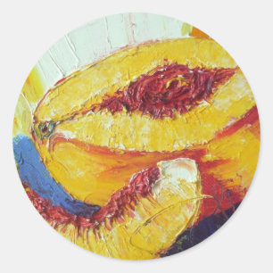 Autocollant rond pêche