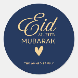 Autocollant rond personnalisé Eid al-Fitr Mubarak