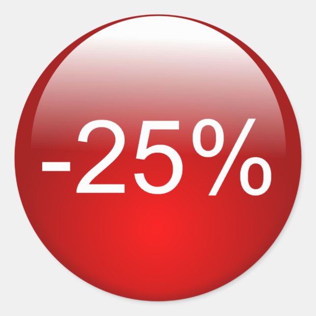 Autocollant rond pour -25% de réduction (Devant)