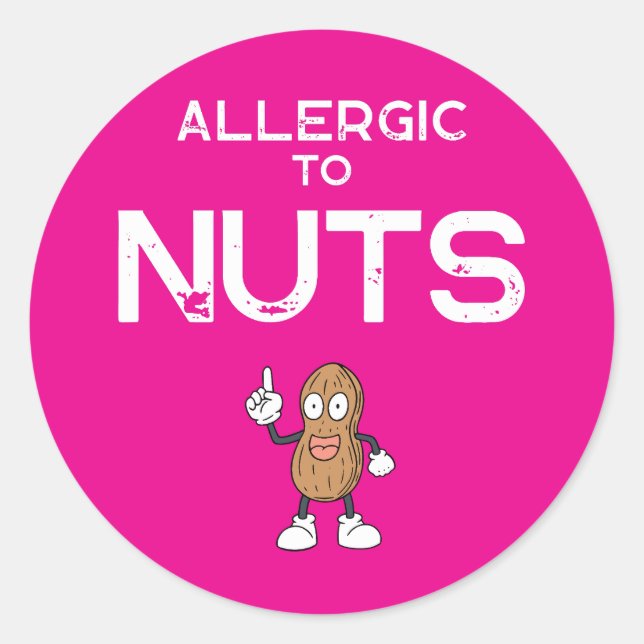 Autocollant rond pour allergie aux noix (Devant)