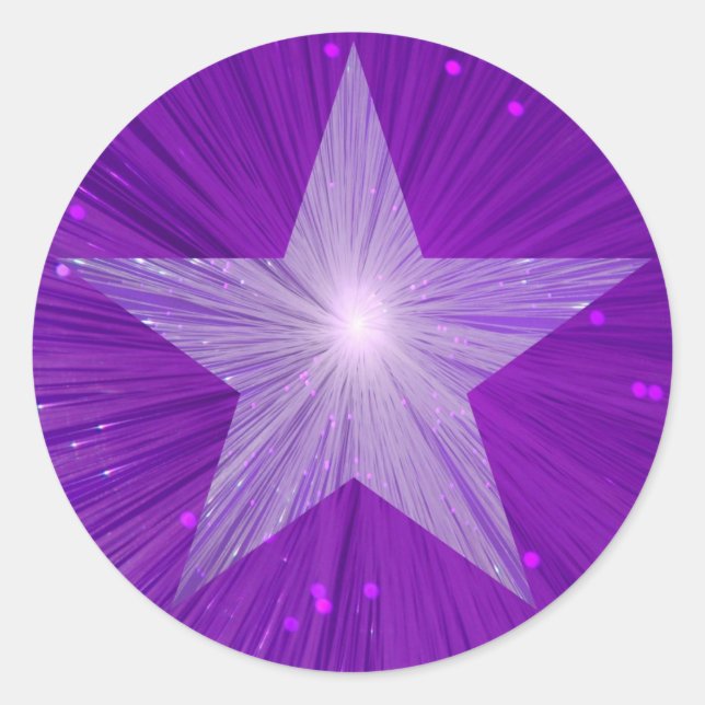Autocollant rond Purple Star (Devant)