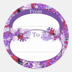 Autocollant rond Purple Sun Fairy