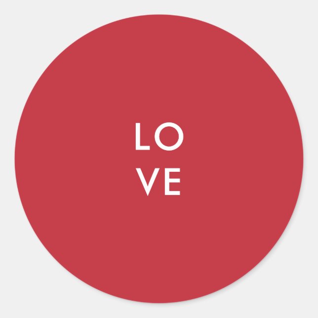 Autocollant rond rouge d'AMOUR (Devant)