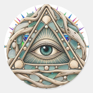 Autocollant rond Sea Glass Eye 3in