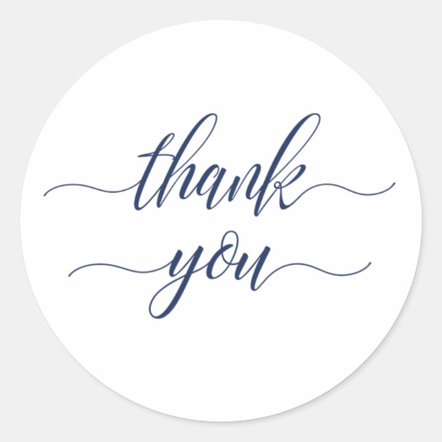 Autocollant rond Simple Merci Calligraphique (Devant)