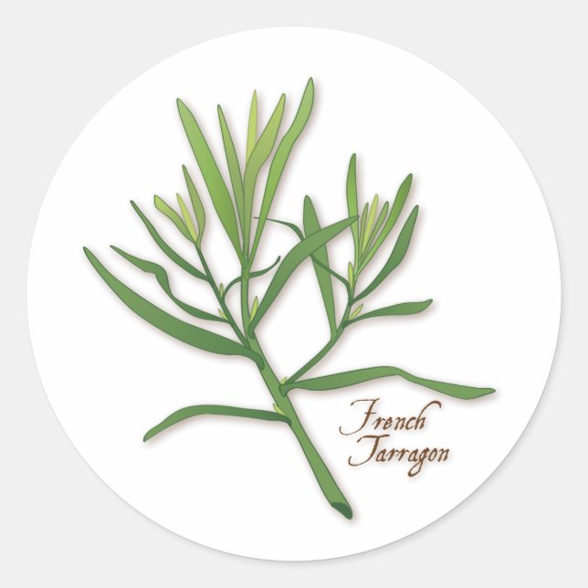Autocollant rond Tarragon français (Devant)