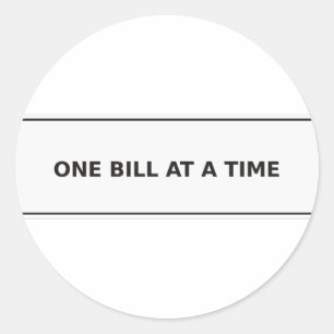 Autocollant rond Une facture à la fois