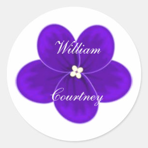 Autocollant rond violet africain
