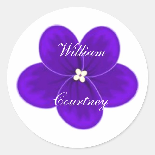 Autocollant rond violet africain (Devant)
