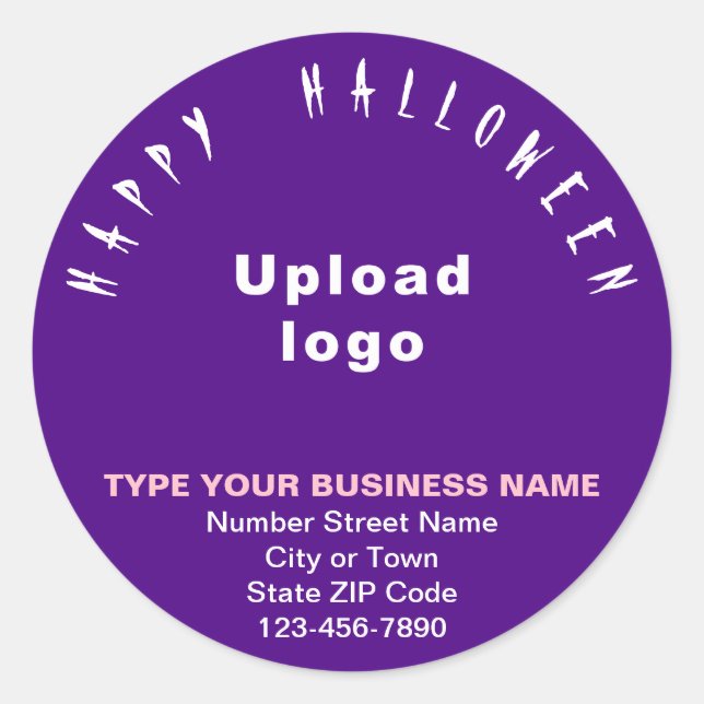 Autocollant rond violet Halloween d'affaires (Devant)