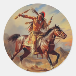 Autocollant rond Western Art