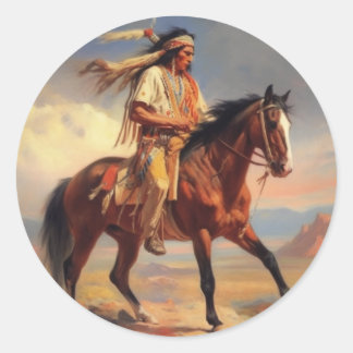 Autocollant rond Western Art