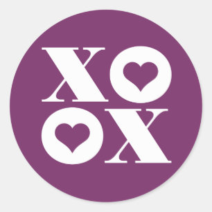 autocollant rond xoxo pour la Saint-Valentin