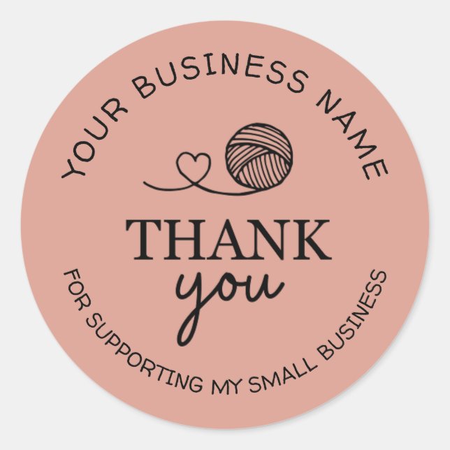 Autocollant rose Crochet Business Merci (Devant)