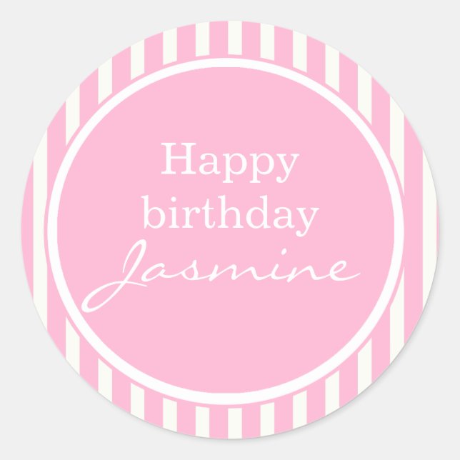 Autocollant rose d'anniversaire heureux (Devant)