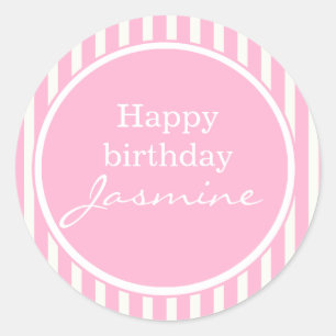 Autocollant rose d'anniversaire heureux