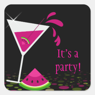Autocollant rose de cocktail de Martini de
