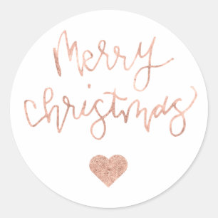 Autocollant rose de Joyeux Noël d'or