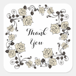 Autocollant rose de Merci d'antiquité