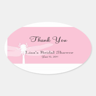 Autocollant rose de Merci de douche de libellule