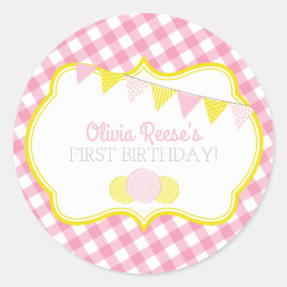Autocollant rose de partie de limonade