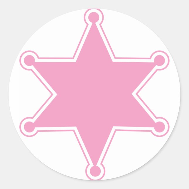 Autocollant rose d'insigne de shérif (Devant)