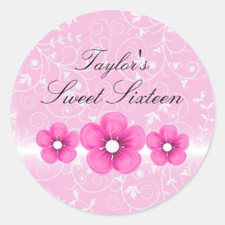 Autocollant rose Fleur Sweet16