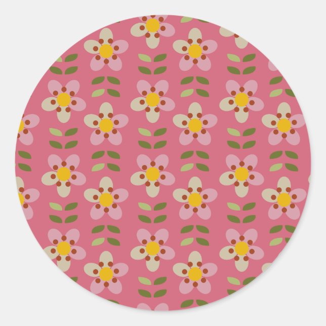 Autocollant rose floral - Bouchon et fleur (Devant)