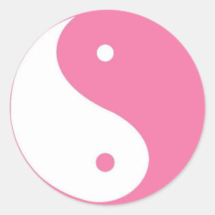 Autocollant rose mignon de Yin Yang