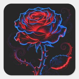 Autocollant Rose Néon