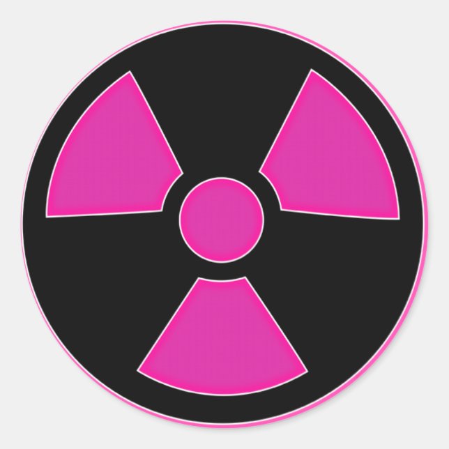 Autocollant rose radioactif (Devant)