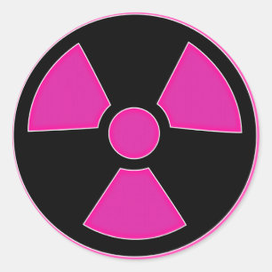 Autocollant rose radioactif