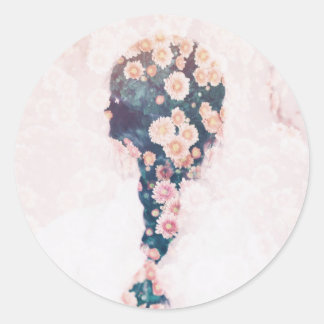 Autocollant rose rose rose rose rose pastel tressé
