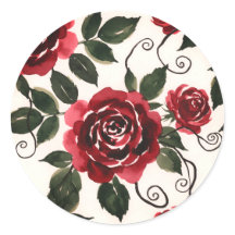 Autocollant Rose Rouge Foncé