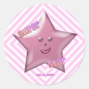 Autocollant rose Super Star
