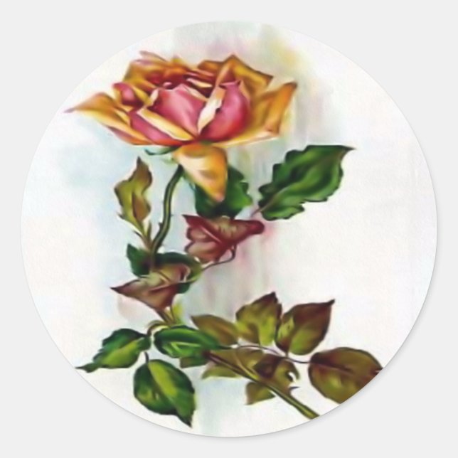 Autocollant Rose vintage (Devant)