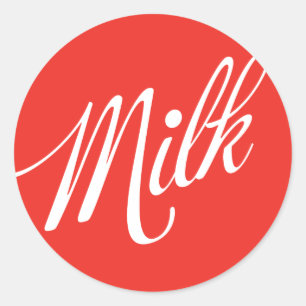 Autocollant rouge au lait