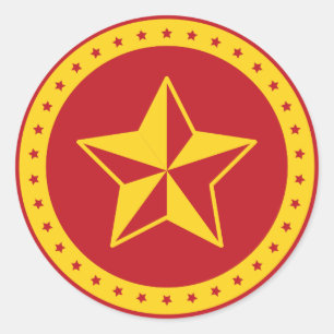 Autocollant rouge communiste d'étoile de cercle