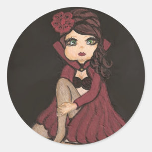 Autocollant rouge de fille de Quantum Cutie de cap