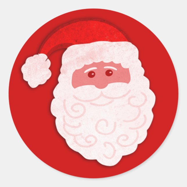 autocollant rouge de Noël Père Noël (Devant)