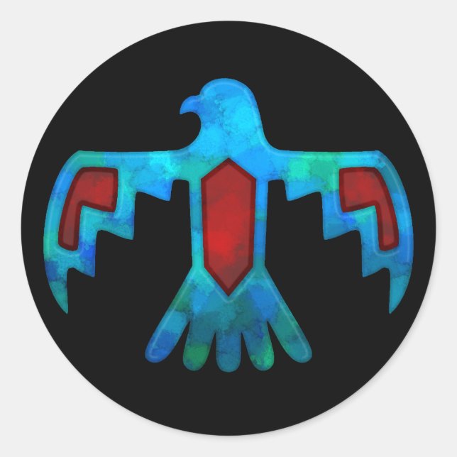Autocollant rouge et bleu Thunderbird (Devant)