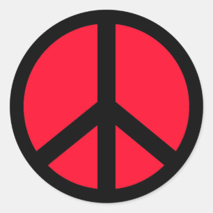 AUTOCOLLANT ROUGE ET NOIR DE SIGNE DE PAIX