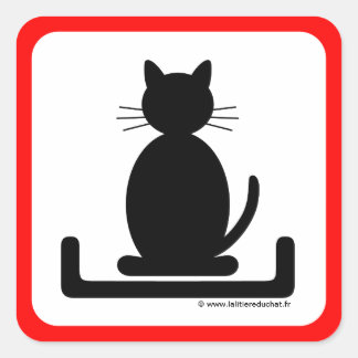 Autocollant Rouge et Noir "La Litière du Chat"