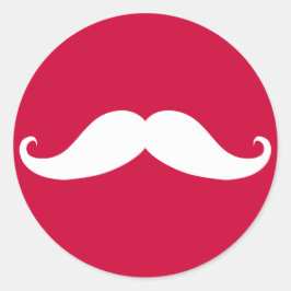 Autocollant rouge Mustache Valentine