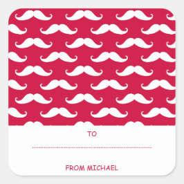 Autocollant rouge Mustache Valentine