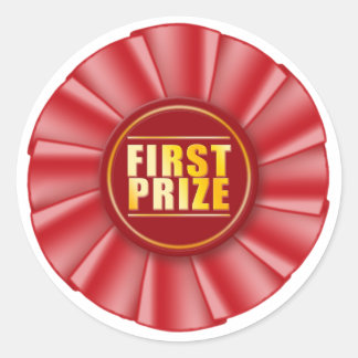autocollant rouge rosette premier prix