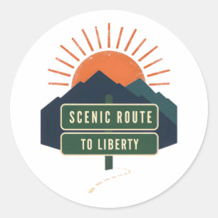 Autocollant Route Scénique vers la Liberté